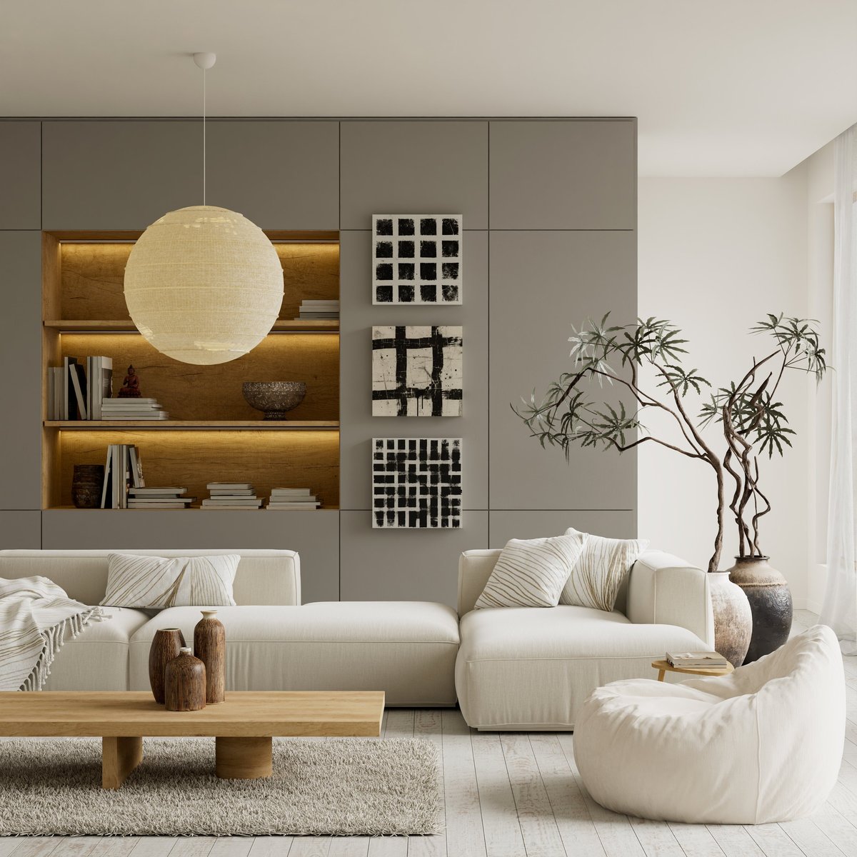 Living room render by student